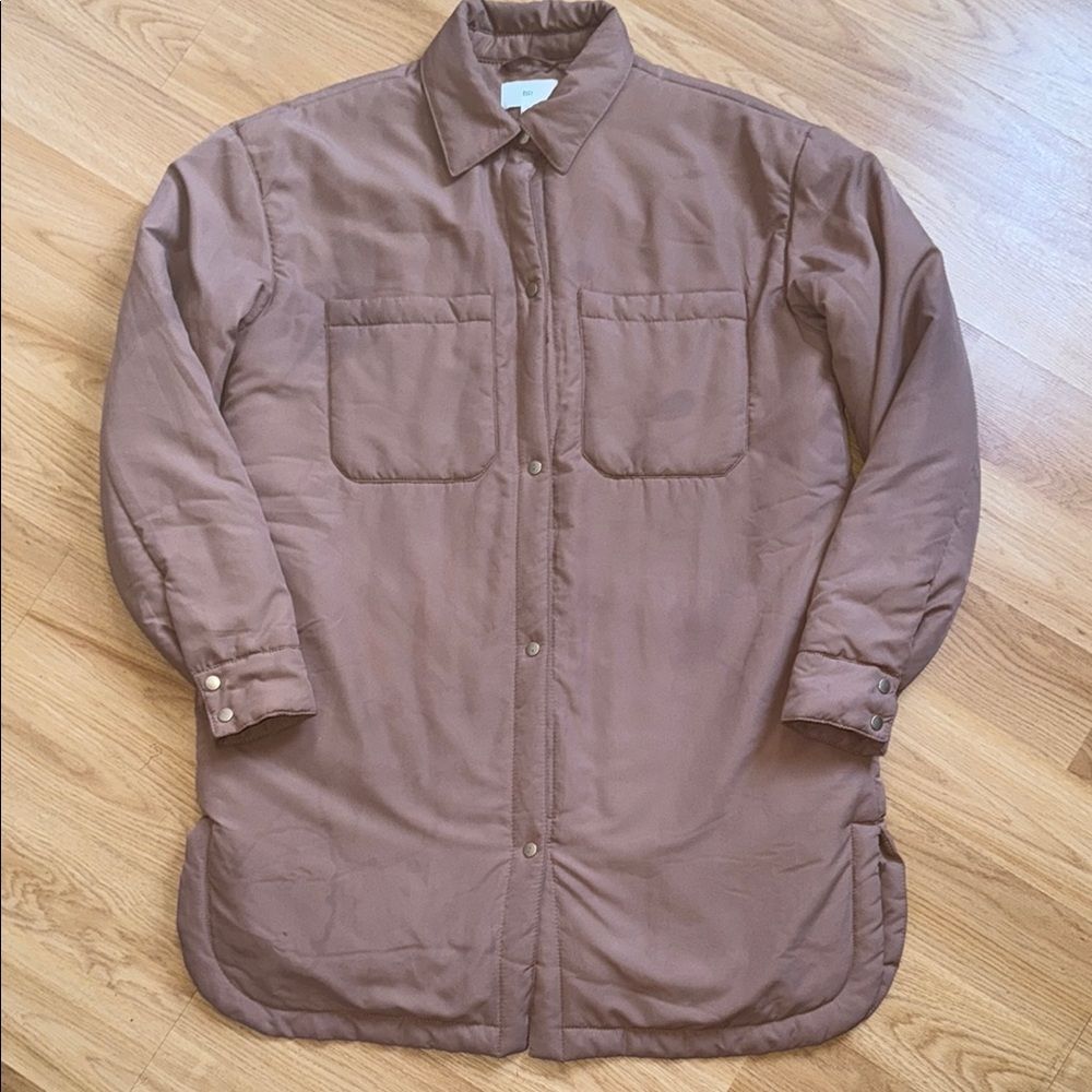 BP Urban Outfitters Brown Quilted Puffer Jacket Coat Mid Length Size Small